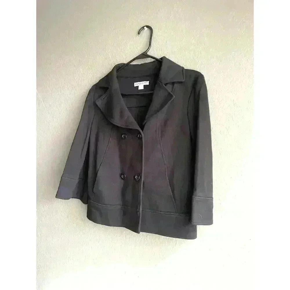 Women's Pendleton Black Rayon / Nylon Double-Breasted Blazer Jacket Size 4 EUC - Picture 3 of 8